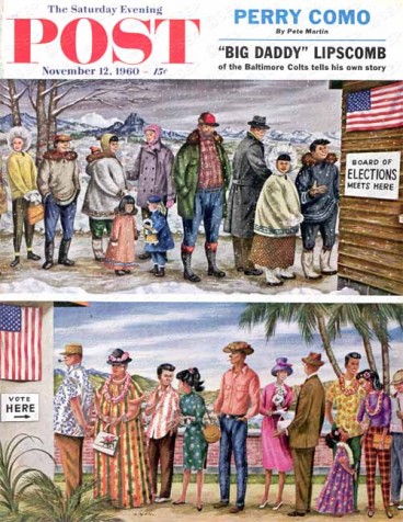 First Vote in the New States by Constantin Alajalov from November 12, 1960