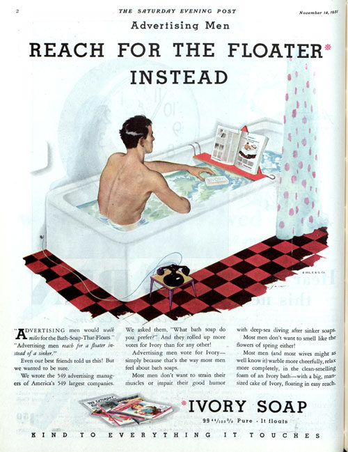 Man reads in a bathtub