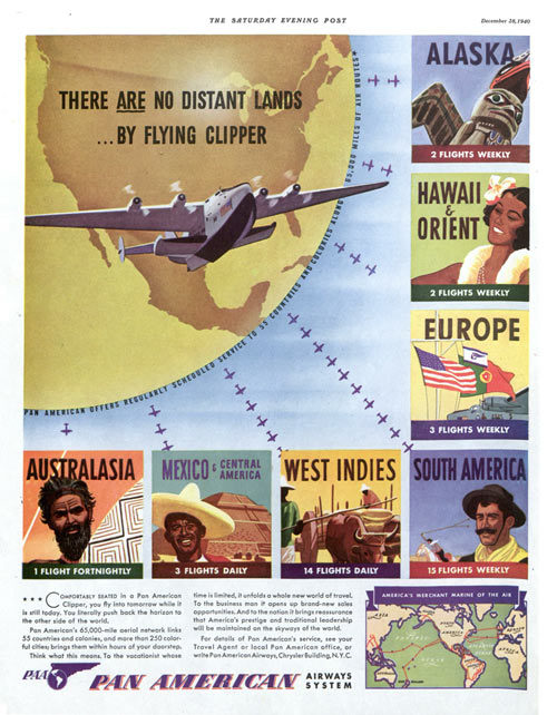 Magazine advertisement for Pan American airlines