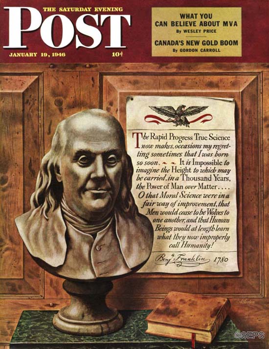 A bust of Ben Franklin