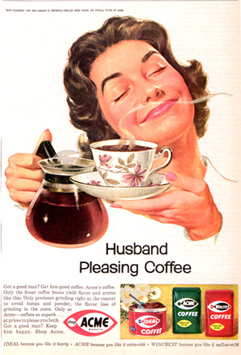 Woman smiling and holding post and cup of coffee