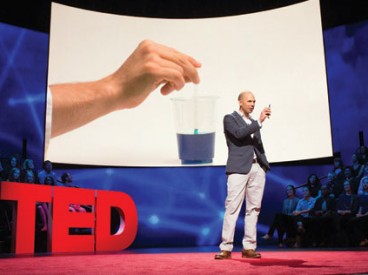 Chemistry teacher Ramsey Musallam gives a TED talk.