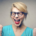 A very happy woman