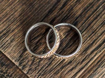 Wedding Rings on a wooden table