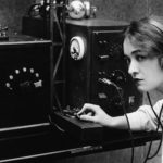 Woman at a telegraph