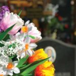 Flowers at a gravesite