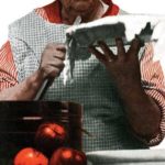 A grandmother making an apple pie