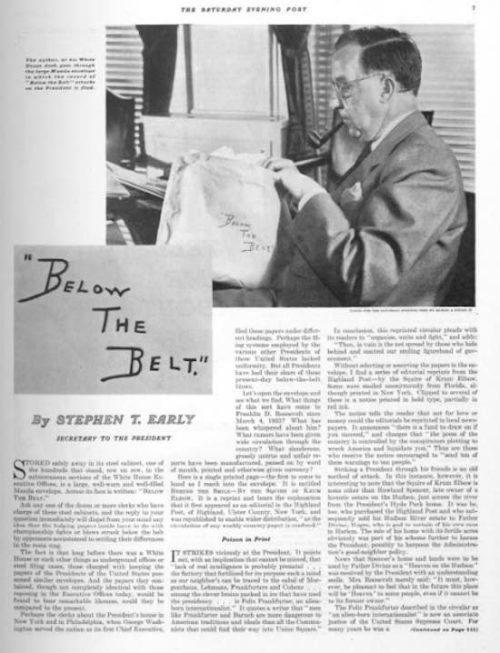 First page for the article "Below the Belt"