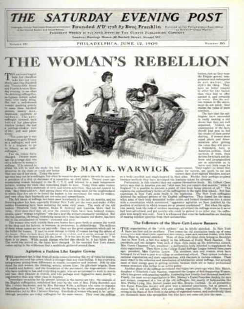 First page for the article, "The Women's Rebellion"