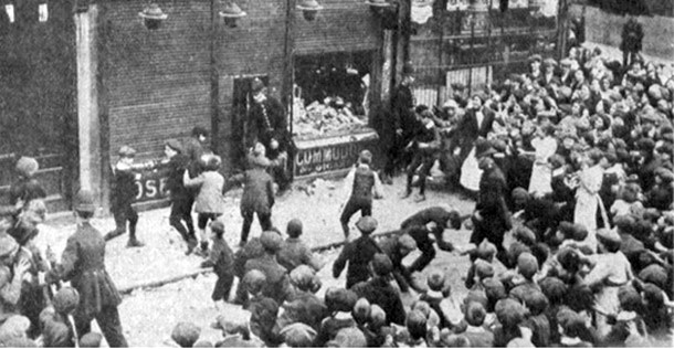 Americans attack a german owned store