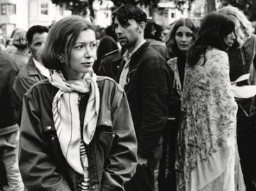 Joan Didion in a crowd