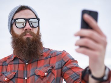 Hipster with phone