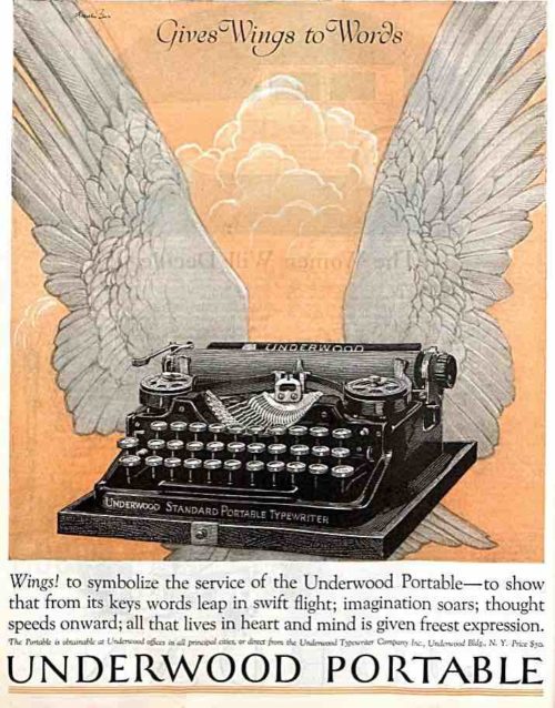 Underwood Typewriter Ad from the 1920s