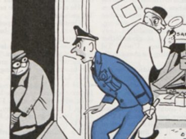 A cop finds a burglar inside a closet.
