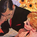 Woman talking to man