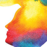 A mult-colored cloud emits from a person's head, signifying mind and thought