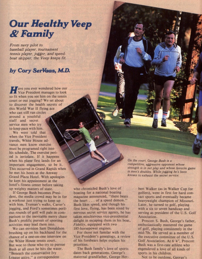 First page of the article, "Our Healthy Veep and Family"