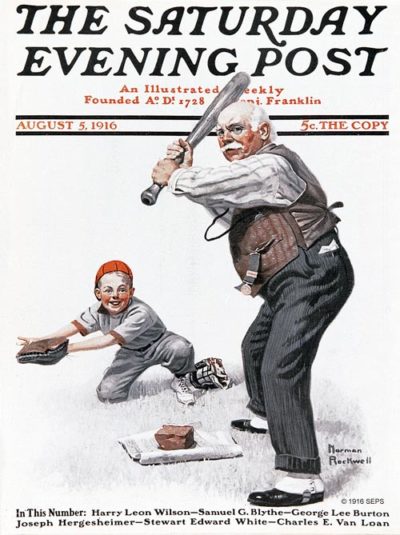 Gramps at the Plate - Norman Rockwell