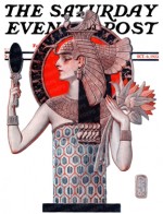 Egyptian woman looking in mirror