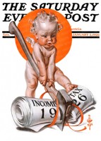 Baby New Year chopping up 1926 income tax