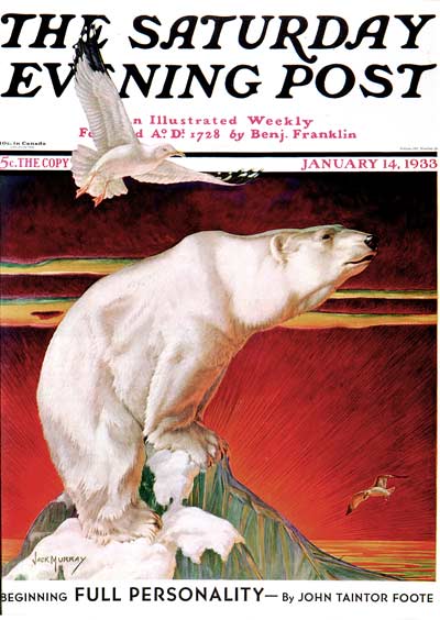 Polar Bear on Iceberg from January 14, 1933 by Jack Murray