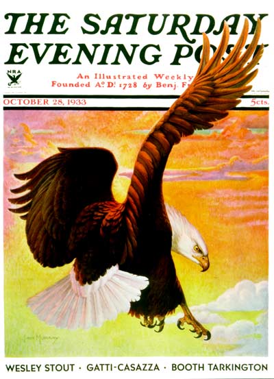 Soaring Bald Eagle by Jack Murray from October 28, 1933