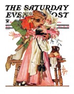 Medieval couple kissing under mistletoe