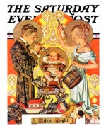 Couple surround baby with Christmas Toys