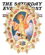 St. Valentine (Cupid) shooting an arrow, framed in oval