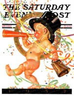 Baby New Year with horn and bell
