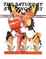 Fairy watering flowers on Easter hats