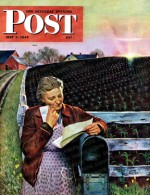 Farm mother reading letter from son