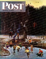 Ice skating on rural pond