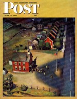 Aerial view of last day of school in rural area