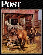 Blacksmith forging a horseshoe