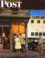 Antique shop owners examining new auto