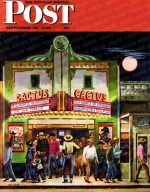 Cowboys leaving western movie