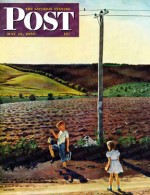 Barefoot boy walking home from school in mud