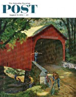 Boys playing on covered bridge