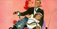 Woman, man and child riding on a motorcycle