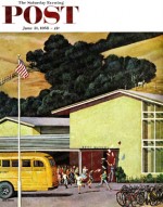 Students run to bus on last day of school