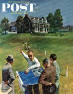 Surveyors plot highway through family's yard