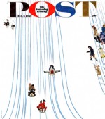 Children on sledding hill leave numerous tracks