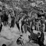 Union Prisoners of war at Camp Sumter, Andersonville, Georgia. South-East view -- taken from the stockade. Photograph by A.J. Riddle.