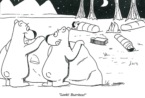 "Look! Burritos!" "Look! Burritos!"