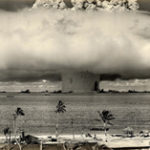 U.S. military photo of Atomic bomb detonation at Bikini Atoll.