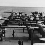 B-25 Bombers on a US Aircraft carrier in the Pacific Ocean