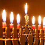 Close up of a menorah