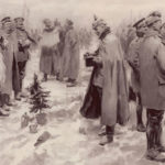 British and German soldiers during Christmas truce, 1914