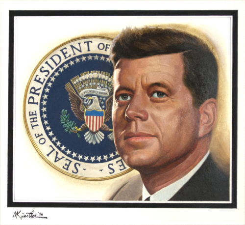Portrait of John F. Kennedy in profile